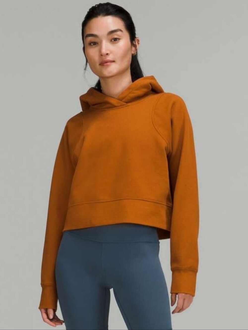 Lululemon Loungeful Cropped Hoodie Butternut Brown Pullover Longsleeve 6